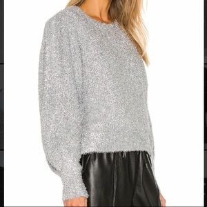 H&M Metallic silver lurex Fuzzy Oversized Sweater